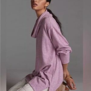 Maeve Heathered Cozy Lilac Cowl Neck Women's tunic sweater